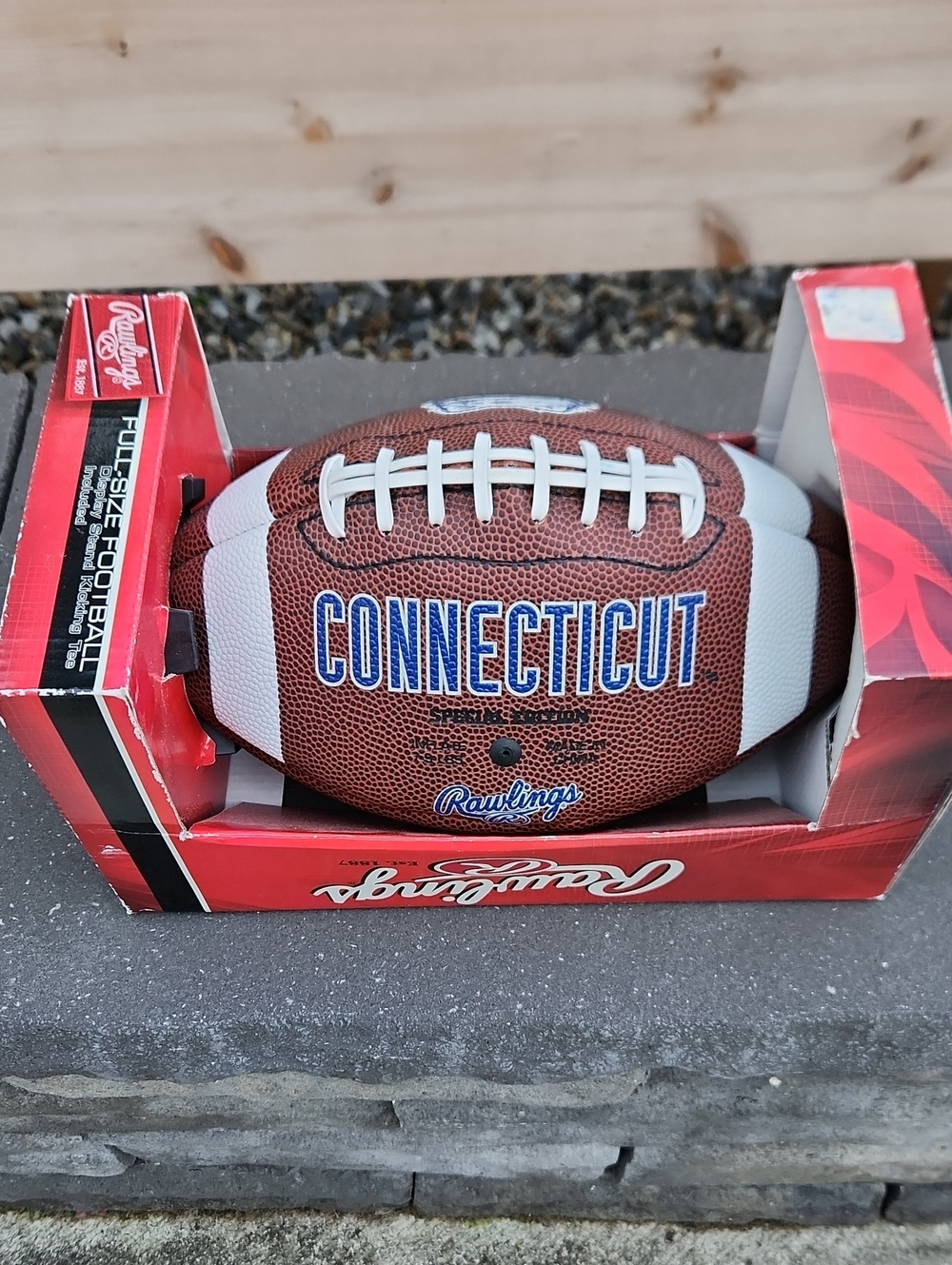 Rawlings Brown & White UCONN Huskies Connecticut Full-Size Football